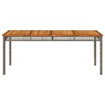 vidaXL Table de jardin gris 180x90x75 cm résine tressée et bois acacia