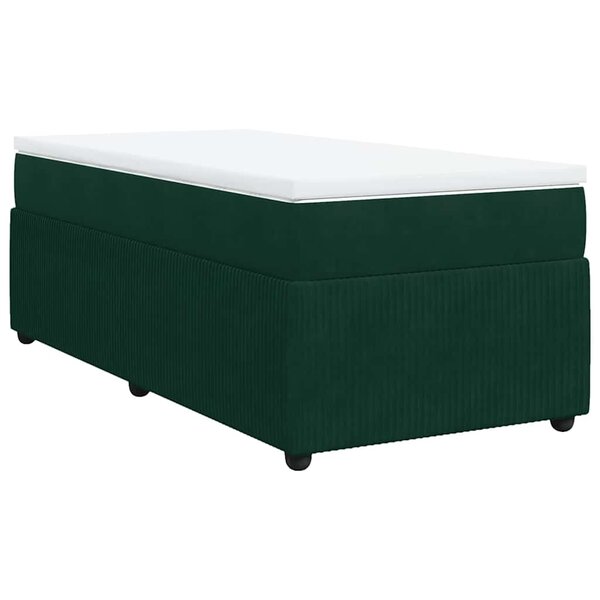 vidaXL Sommier à lattes de lit avec matelas Vert foncé 90x190 cm