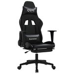 vidaXL Chaise de jeu de massage avec repose-pied Noir Similicuir