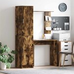 vidaXL Bureau 2 Pièces Chêne fumé