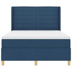 vidaXL Lit à ressorts avec matelas Bleu 160 x 200 cm tissu