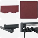 vidaXL Auvent Rétractable Bordeaux 350 x 250 cm Polyester et métal