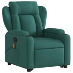 vidaXL Fauteuil inclinable de massage Vert foncé Tissu