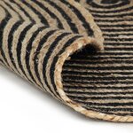 vidaXL Tapis fait à la main Jute avec design de spirale Noir 90 cm