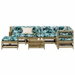 vidaXL Salon de jardin 8 Pièces avec coussins bois de pin imprégné