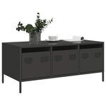 vidaXL Table basse noir 101 5x50x43 5 cm acier laminé à froid