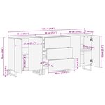 vidaXL Buffet 3 Pièces Marron 60 x 33 x 75 cm Bois de mangue massif