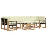 vidaXL Ensemble de canapés d'extérieur 8 Pièces Blanc et crème