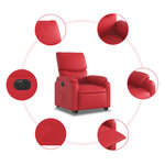 vidaXL Fauteuil inclinable électrique rouge similicuir