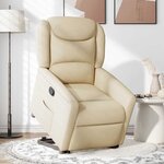 vidaXL Fauteuil inclinable Crème Tissu