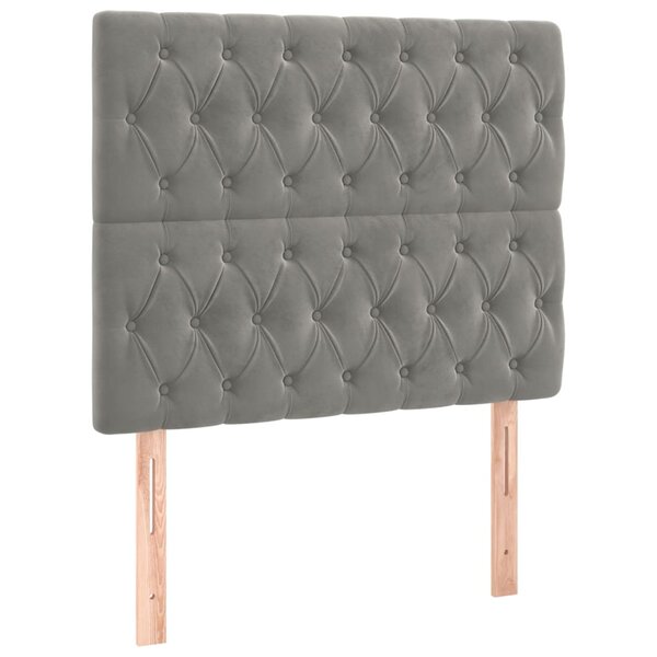 vidaXL Tête de lit Gris clair 90x7x118/128 cm Velours
