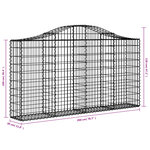 vidaXL Paniers à gabions arqués 12 Pièces 200x30x100/120 cm Fer galvanisé