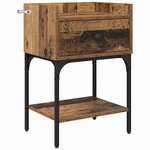 vidaXL Table de chevet Bois ancien 40 x 29 x 60 cm Bois d'ingénierie