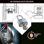 Cadenas haute sécurité M115EURTRILF à clé  acier laminé  extérieur anti-rouille - Anse M