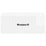 vidaXL Cabinet de chevet mural 2 pc Blanc brillant 49 x 34 5 x 20 cm