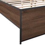vidaXL Cadre de lit chêne marron 120x200 cm bois d'ingénierie et métal