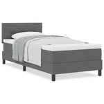 vidaXL Lit à ressorts avec matelas gris foncé 90x190 cm tissu