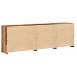 vidaXL Buffet avec lumières LED en vieux bois 202x37x67 cm bois reconstitué
