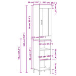 vidaXL Buffet haut Blanc 34 5x34x180 cm Bois d'ingénierie