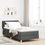 Lit à ressorts vidaXL avec matelas Gris foncé 90x200 cm Tissu