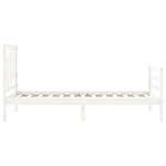 vidaXL Cadre de lit avec tête de lit blanc simple bois massif
