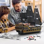Mould King 13186 - Ensemble de maquettes de bateaux pirates noirs