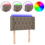 vidaXL Tête de lit à LED Taupe 83x16x78/88 cm Tissu