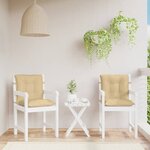 vidaXL Coussins de chaise à dossier bas lot de 2 beige mélangé tissu
