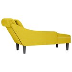 vidaXL Fauteuil long avec coussin et accoudoir droit jaune velours
