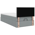 vidaXL Cadre de lit ottoman avec matelas gris clair 80x200 cm tissu