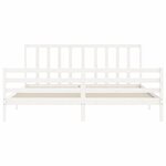 vidaXL Cadre de lit avec tête de lit blanc 200x200 cm bois massif