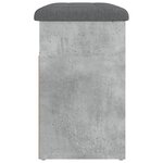 vidaXL Banc à chaussures gris béton 62x32x50 cm bois d'ingénierie