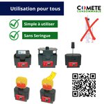 COMETE 62 1 Kit de Remplisage 2 Recharges d'encre Couleurs pour Cartouche HP 62XL Ecoink Compatible avec Les imprimantes HP - Facile Economique et Ecologique-Livraison gratuite