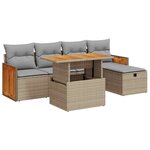 vidaXL Salon de jardin avec coussins 6 Pièces beige résine tressée