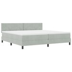 Lit à sommier Box avec matelas Gris clair 200x200 cm Velours