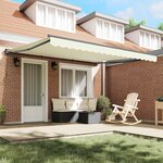 vidaXL Cadre d'auvent Crème 400 × 300 cm Polyester avec revêtement PU