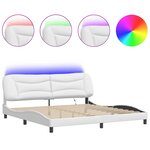 vidaXL Cadre de lit avec LED sans matelas blanc 200x200 cm