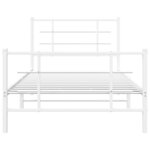 vidaXL Cadre de lit métal sans matelas et pied de lit blanc 100x200 cm