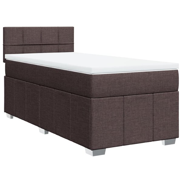 vidaXL Sommier à lattes de lit avec matelas Marron foncé 90x190 cm