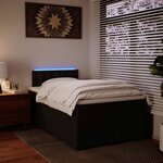 vidaXL Sommier à lattes de lit avec matelas noir 120x190 cm similicuir