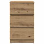 vidaXL Table de chevet avec 3 tiroirs chêne artisanal 39x35x65 cm