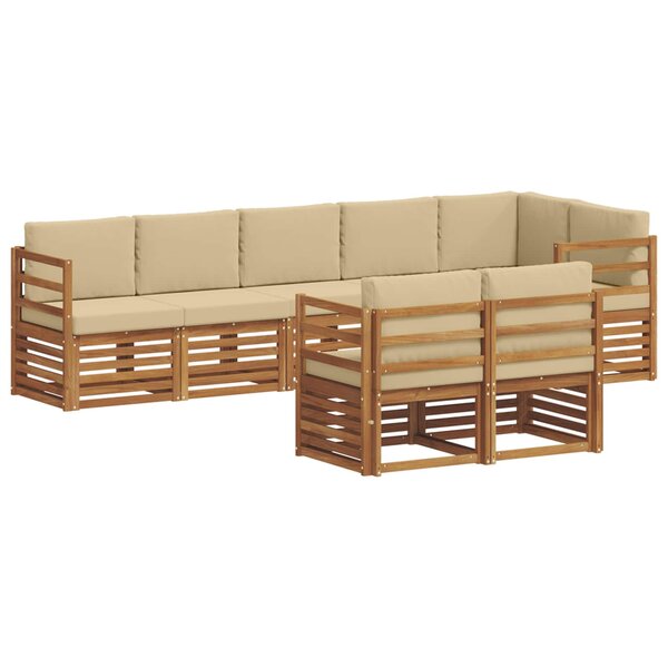 vidaXL Ensembles de canapés avec coussin 8 Pièces Naturel et Beige