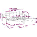 vidaXL Lit coulissant sans matelas blanc 2x(90x200) cm