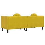vidaXL Canapé avec coussins 3 places jaune velours
