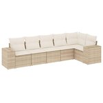 vidaXL Salon de jardin avec coussins 6 Pièces beige résine tressée
