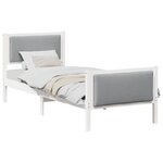 vidaXL Cadre de lit avec tête de lit Gris clair 80 x 200 cm tissu