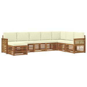 vidaXL Ensemble de canapés d'extérieur 6 pc Naturel et Crème