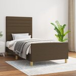vidaXL Cadre de lit sans matelas marron foncé 90x200 cm tissu