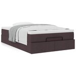 VidaXL Cadre de lit ottoman avec matelas marron foncé 120x190 cm tissu