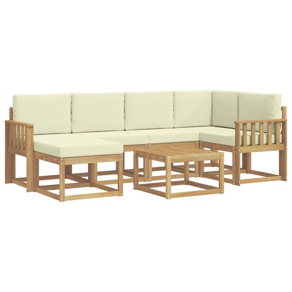 vidaXL Ensemble de canapés d'extérieur 7 pc Blanc et crème